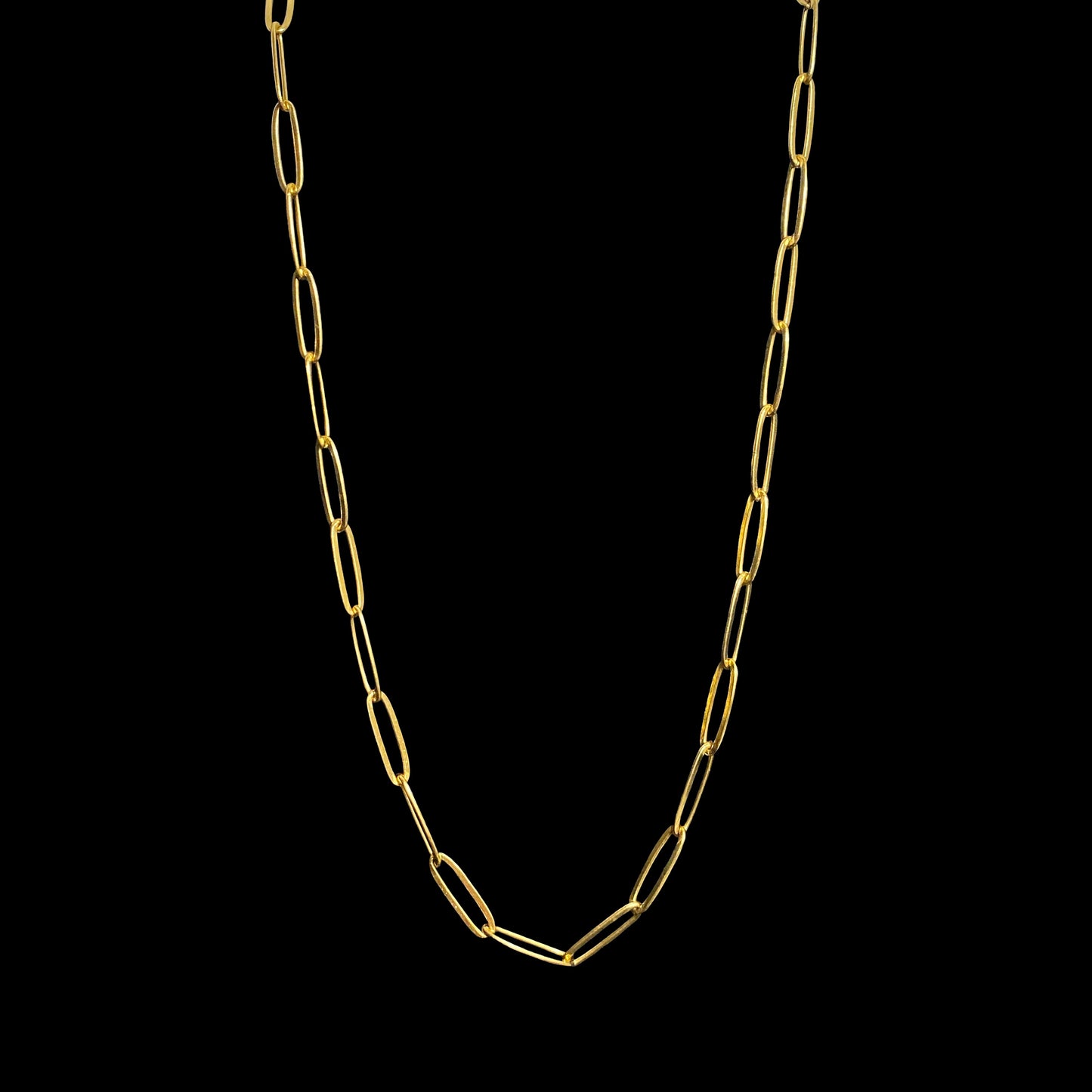 GOLD PAPERCLIP CHAIN -4MM
