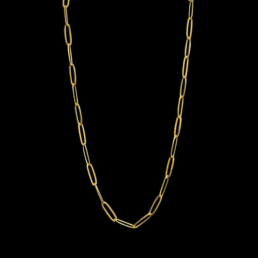 GOLD PAPERCLIP CHAIN -4MM